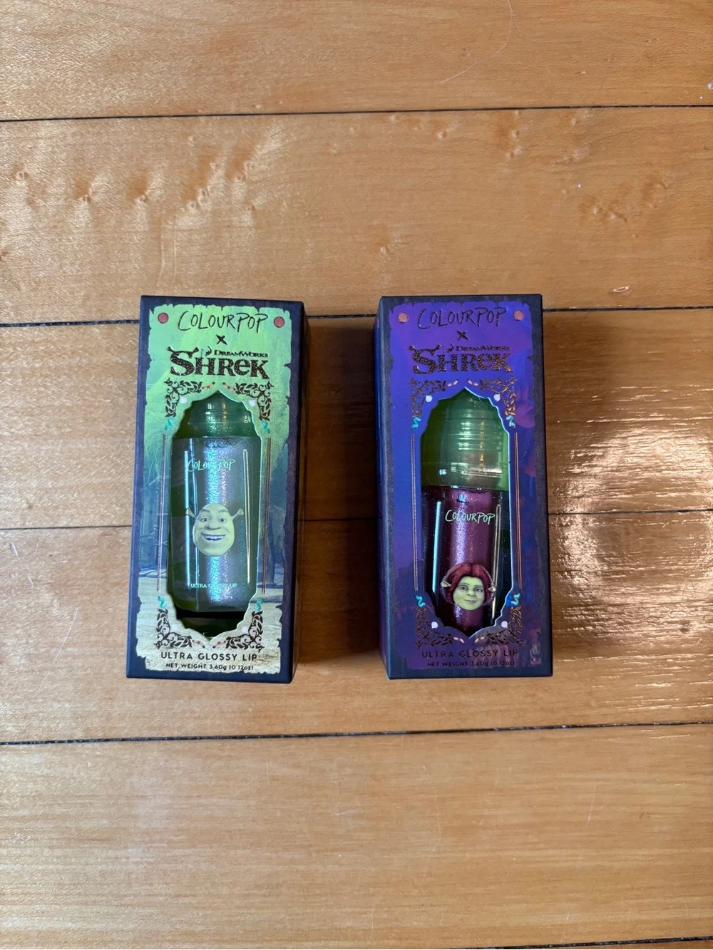 New in Box ColourPop x Shrek Limited Edition Ultra Glossy Lip Gloss - Set of 2